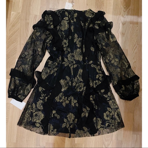 FOR LOVE AND LEMONS BUMBLE LONG SLEEVE RUFFLE DRESS SZ MEDIUM - BNWT - Picture 6 of 11